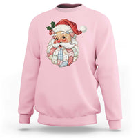 Vintage Retro Patchwork Santa Xmas Sweatshirt Merry Christmas Holiday - Wonder Print Shop