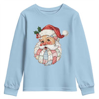 Vintage Retro Patchwork Santa Xmas Youth Sweatshirt Merry Christmas Holiday - Wonder Print Shop