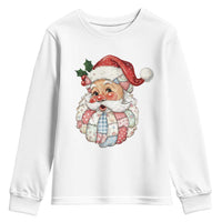 Vintage Retro Patchwork Santa Xmas Youth Sweatshirt Merry Christmas Holiday - Wonder Print Shop