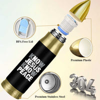 Christian Know Jesus Know Peace Bullet Tumbler Religion God Church Bible - Wonder Print Shop
