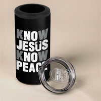 Christian Know Jesus Know Peace 4 in 1 Can Cooler Tumbler Religion God Church Bible - Wonder Print Shop