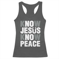 Christian Know Jesus Know Peace Racerback Tank Top Religion God Church Bible - Wonder Print Shop
