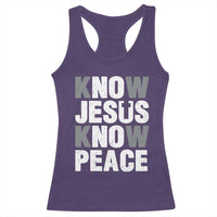 Christian Know Jesus Know Peace Racerback Tank Top Religion God Church Bible - Wonder Print Shop