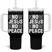 Christian Know Jesus Know Peace Tumbler With Handle Religion God Church Bible - Wonder Print Shop