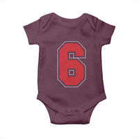 Number 6 Baby Onesie Fan Varsity Sports Team 67 Jersey Number - Wonder Print Shop