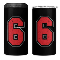 Number 6 4 in 1 Can Cooler Tumbler Fan Varsity Sports Team 67 Jersey Number - Wonder Print Shop