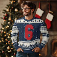Number 6 Ugly Christmas Sweater Fan Varsity Sports Team 67 Jersey Number - Wonder Print Shop