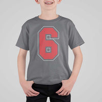 Number 6 T Shirt For Kid Fan Varsity Sports Team 67 Jersey Number - Wonder Print Shop