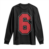 Number 6 Long Sleeve Shirt Fan Varsity Sports Team 67 Jersey Number - Wonder Print Shop