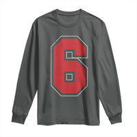 Number 6 Long Sleeve Shirt Fan Varsity Sports Team 67 Jersey Number - Wonder Print Shop