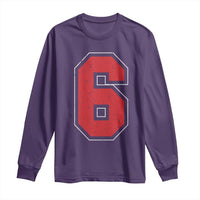 Number 6 Long Sleeve Shirt Fan Varsity Sports Team 67 Jersey Number - Wonder Print Shop