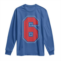 Number 6 Long Sleeve Shirt Fan Varsity Sports Team 67 Jersey Number - Wonder Print Shop