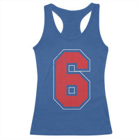 Number 6 Racerback Tank Top Fan Varsity Sports Team 67 Jersey Number - Wonder Print Shop