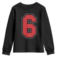 Number 6 Youth Sweatshirt Fan Varsity Sports Team 67 Jersey Number - Wonder Print Shop