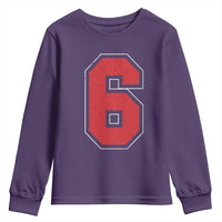 Number 6 Youth Sweatshirt Fan Varsity Sports Team 67 Jersey Number - Wonder Print Shop