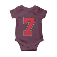 Number 7 Baby Onesie Fan Varsity Sports Team 67 Jersey Number - Wonder Print Shop