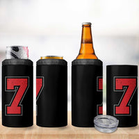 Number 7 4 in 1 Can Cooler Tumbler Fan Varsity Sports Team 67 Jersey Number - Wonder Print Shop