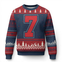 Number 7 Ugly Christmas Sweater Fan Varsity Sports Team 67 Jersey Number - Wonder Print Shop