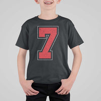 Number 7 T Shirt For Kid Fan Varsity Sports Team 67 Jersey Number - Wonder Print Shop