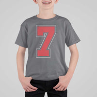 Number 7 T Shirt For Kid Fan Varsity Sports Team 67 Jersey Number - Wonder Print Shop