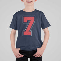 Number 7 T Shirt For Kid Fan Varsity Sports Team 67 Jersey Number - Wonder Print Shop