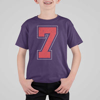 Number 7 T Shirt For Kid Fan Varsity Sports Team 67 Jersey Number - Wonder Print Shop