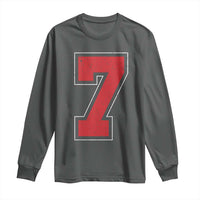 Number 7 Long Sleeve Shirt Fan Varsity Sports Team 67 Jersey Number - Wonder Print Shop