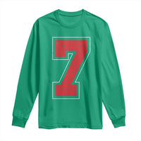 Number 7 Long Sleeve Shirt Fan Varsity Sports Team 67 Jersey Number - Wonder Print Shop