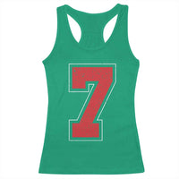 Number 7 Racerback Tank Top Fan Varsity Sports Team 67 Jersey Number - Wonder Print Shop