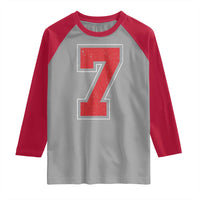 Number 7 Raglan Shirt Fan Varsity Sports Team 67 Jersey Number - Wonder Print Shop