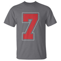 Number 7 T Shirt Fan Varsity Sports Team 67 Jersey Number - Wonder Print Shop