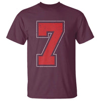 Number 7 T Shirt Fan Varsity Sports Team 67 Jersey Number - Wonder Print Shop