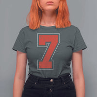 Number 7 T Shirt For Women Fan Varsity Sports Team 67 Jersey Number - Wonder Print Shop