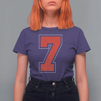 Number 7 T Shirt For Women Fan Varsity Sports Team 67 Jersey Number - Wonder Print Shop