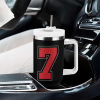 Number 7 Tumbler With Handle Fan Varsity Sports Team 67 Jersey Number - Wonder Print Shop