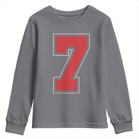 Number 7 Youth Sweatshirt Fan Varsity Sports Team 67 Jersey Number - Wonder Print Shop