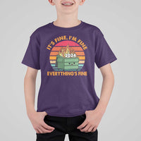 Funny It's Fine I'm Everything Is Fine 2024 T Shirt For Kid Cute Vintage Lil Dumpster Fire - Wonder Print Shop