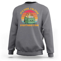 Funny It's Fine I'm Everything Is Fine 2024 Sweatshirt Cute Vintage Lil Dumpster Fire - Wonder Print Shop