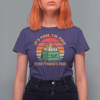 Funny It's Fine I'm Everything Is Fine 2024 T Shirt For Women Cute Vintage Lil Dumpster Fire - Wonder Print Shop