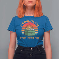 Funny It's Fine I'm Everything Is Fine 2024 T Shirt For Women Cute Vintage Lil Dumpster Fire - Wonder Print Shop