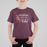 Funny Christmas Native American T Shirt For Kid Christmas With My Tribes - Wonder Print Shop