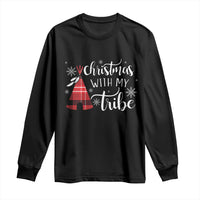 Funny Christmas Native American Long Sleeve Shirt Christmas With My Tribes