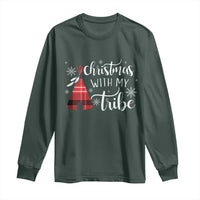 Funny Christmas Native American Long Sleeve Shirt Christmas With My Tribes