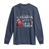 Funny Christmas Native American Long Sleeve Shirt Christmas With My Tribes