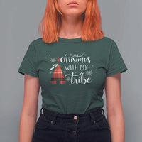 Funny Christmas Native American T Shirt For Women Christmas With My Tribes - Wonder Print Shop