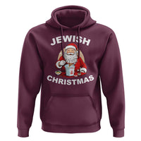 Funny Jewish Christmas Hoodie Santa Is Eating Chinese Food Hanukkah Hebrew