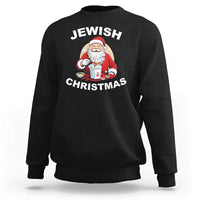 Funny Jewish Christmas Sweatshirt Santa Is Eating Chinese Food Hanukkah Hebrew - Wonder Print Shop
