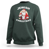 Funny Jewish Christmas Sweatshirt Santa Is Eating Chinese Food Hanukkah Hebrew - Wonder Print Shop