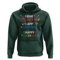 Funny Merry Christmas Happy Hanukkah Happy Kwanzaa Holiday Hoodie