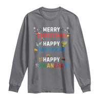 Funny Merry Christmas Happy Hanukkah Happy Kwanzaa Holiday Long Sleeve Shirt
